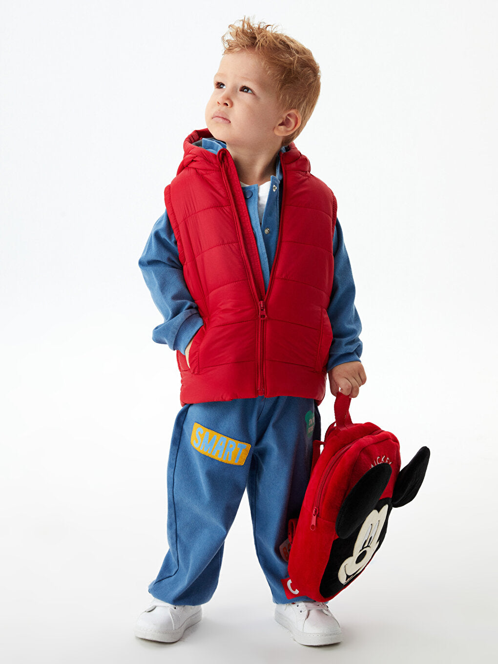 Hooded Basic Baby Boy Zipper Vest