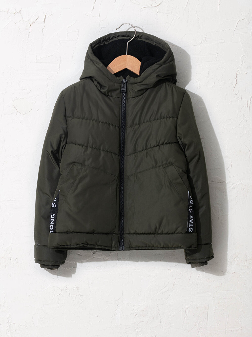 Hooded Long Sleeve Boys Puffer Coat