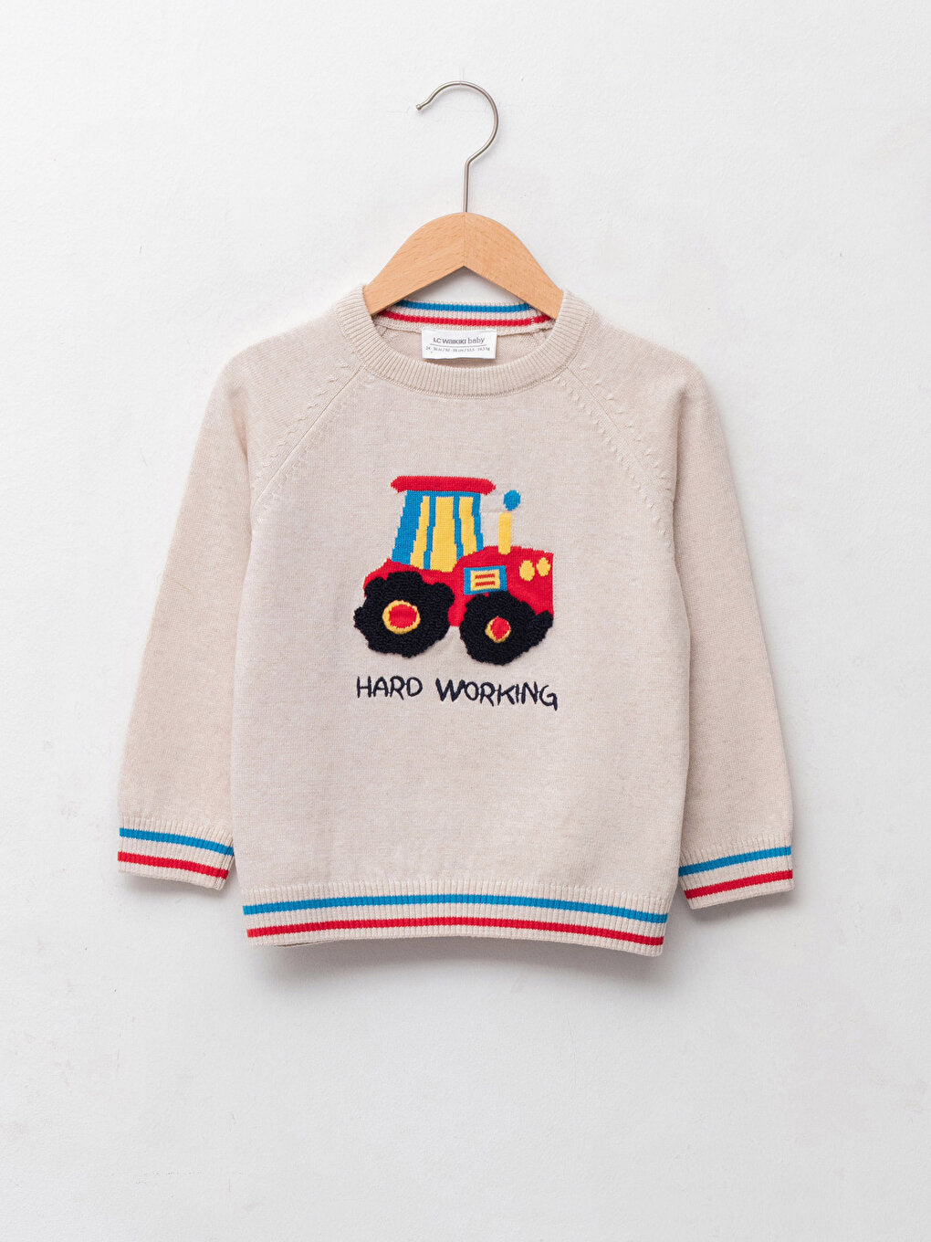 Crew Neck Embroidered Long Sleeve Baby Boy Knitwear Sweater