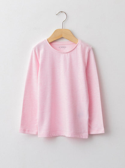 Crew Neck Basic Long Sleeve Girl's T-Shirt