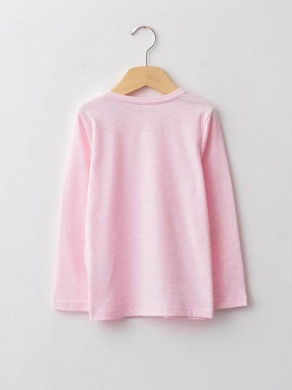 Crew Neck Basic Long Sleeve Girl's T-Shirt