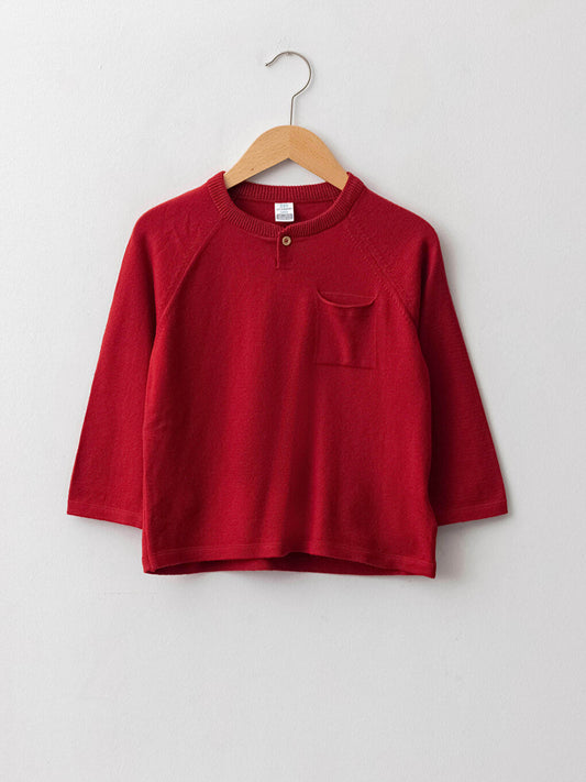 Crew Neck Long Sleeve Baby Boy Knitwear Sweater