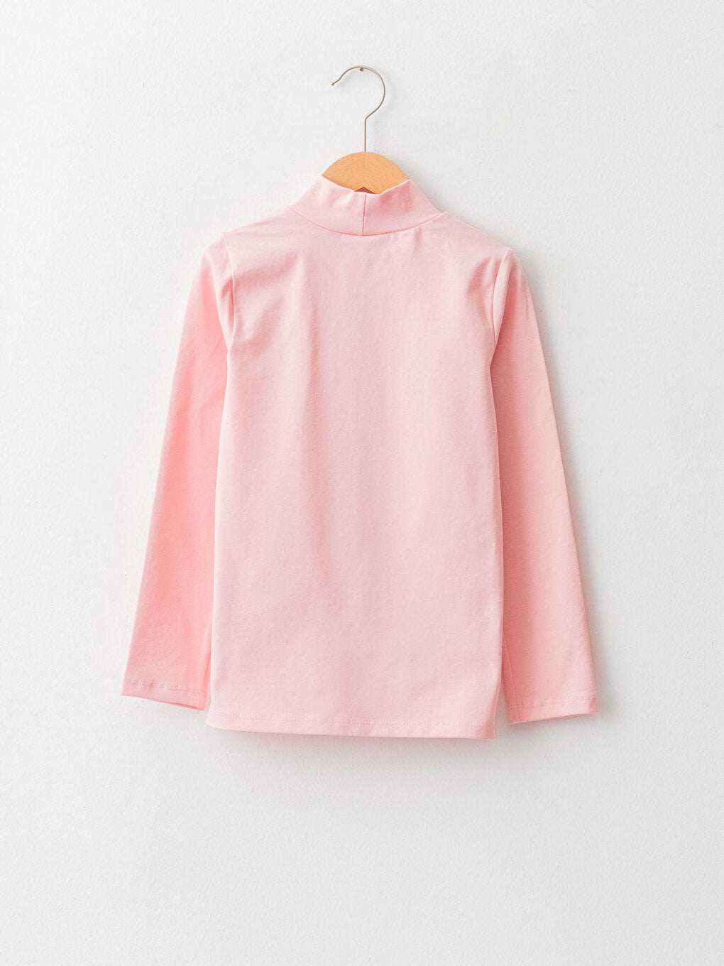 Turtleneck Basic Long Sleeve Cotton Girls' T-Shirt