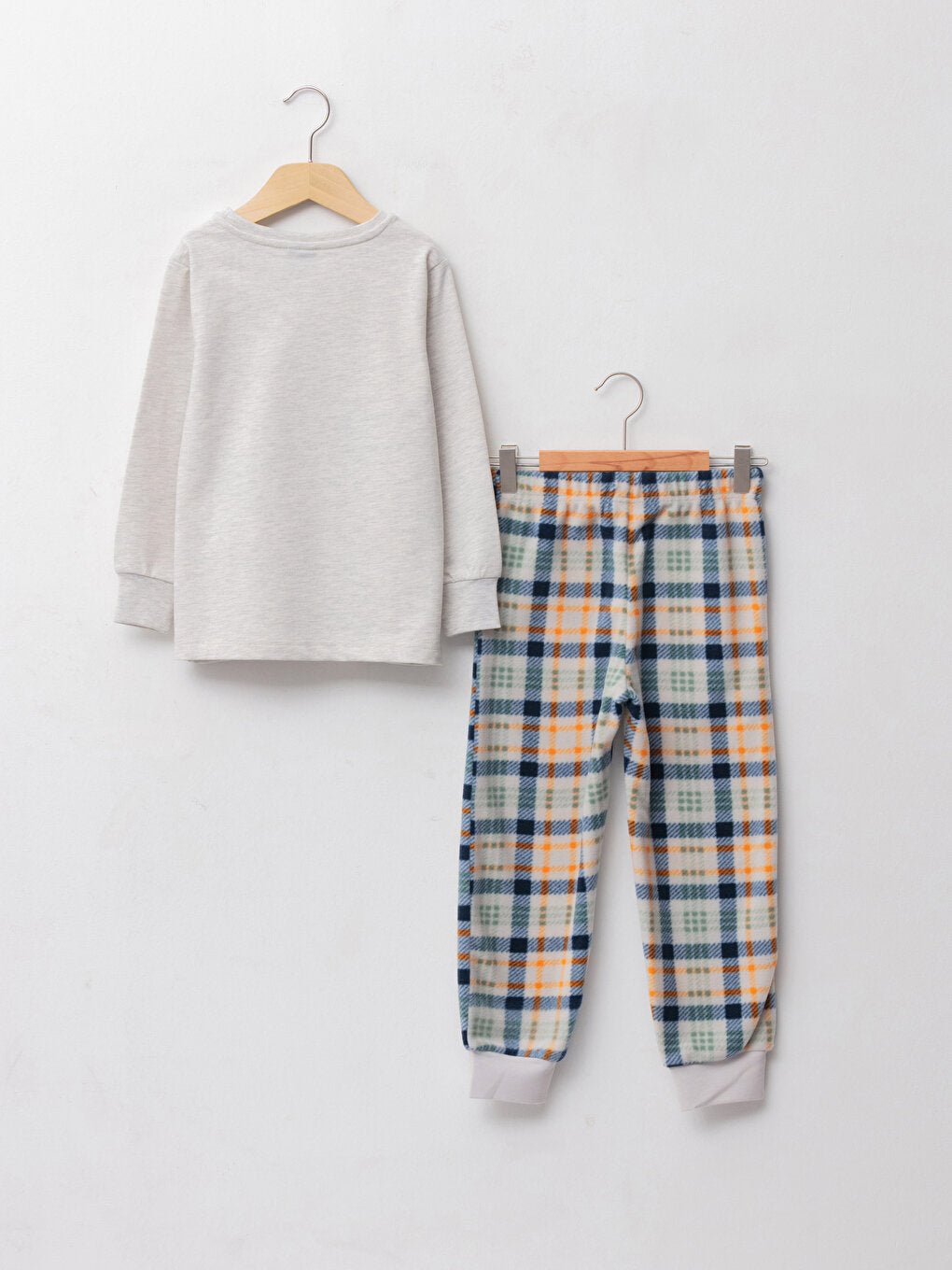 Crew Neck Printed Long Sleeve Boys' Pajama Set