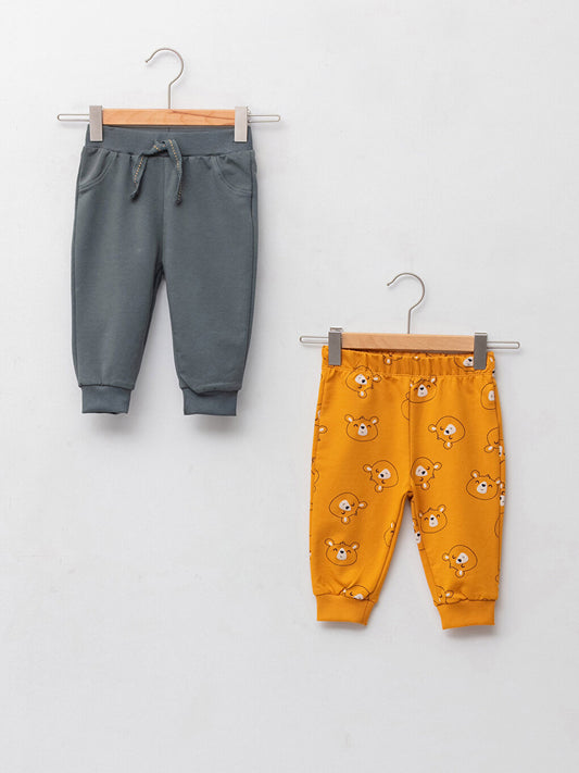 Elastic Waist Cotton Baby Boy Jogger Pants 2-pack