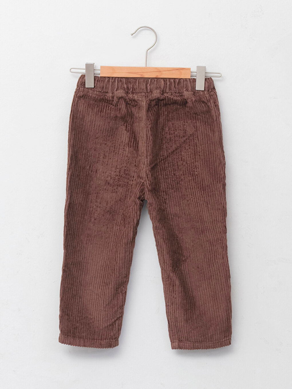 Basic Velvet Baby Boy Trousers with Elastic Waist