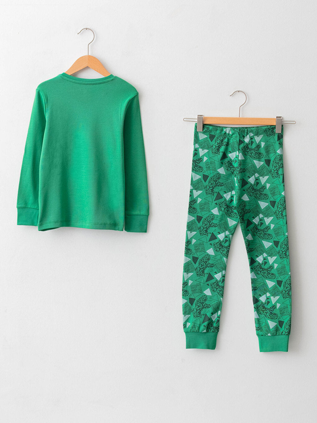 Crew Neck Printed Long Sleeve Boys' Pajama Set