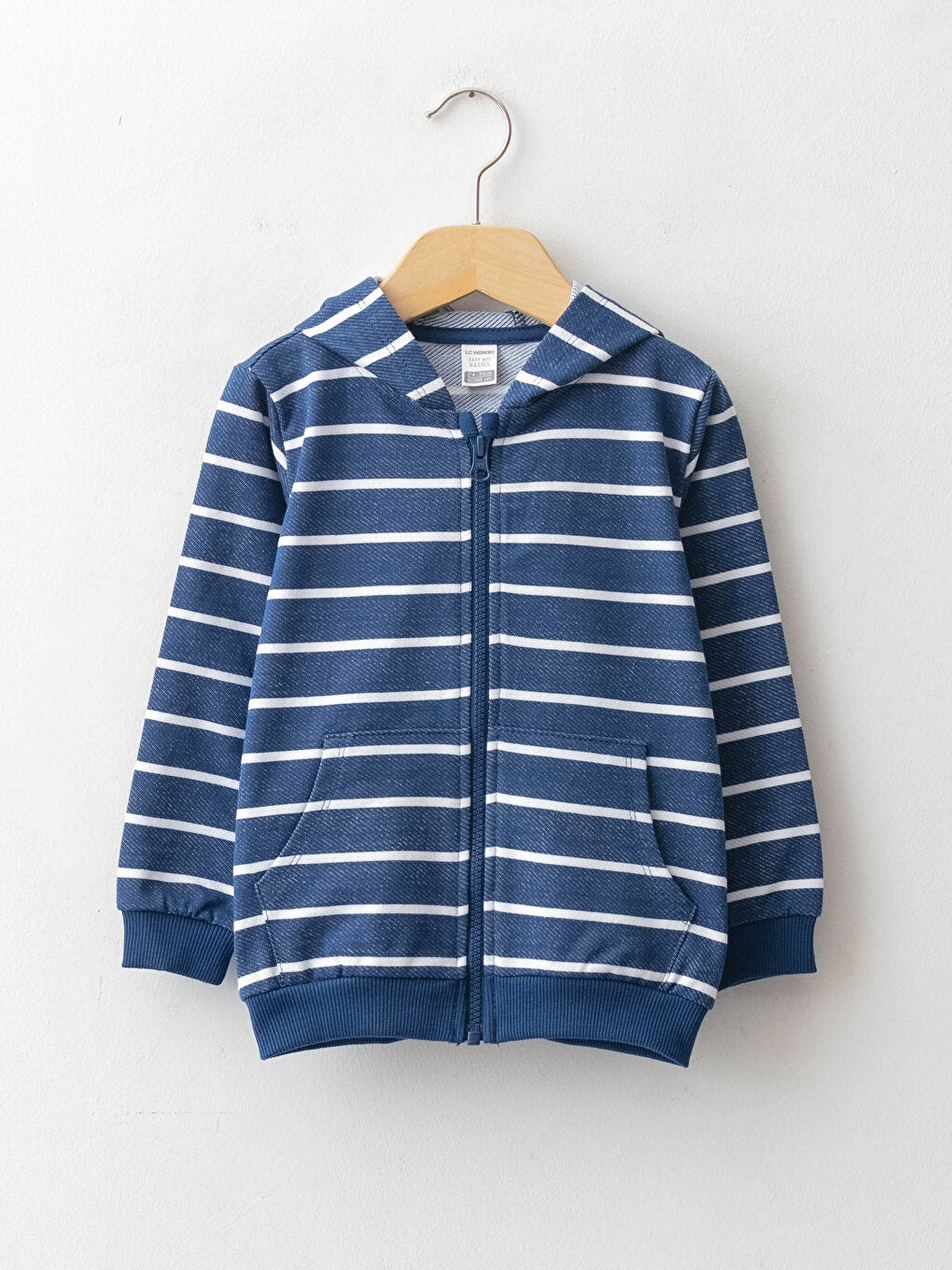 Hooded Long Sleeve Striped Baby Boy Zippered Baby Boy Sweatshirt