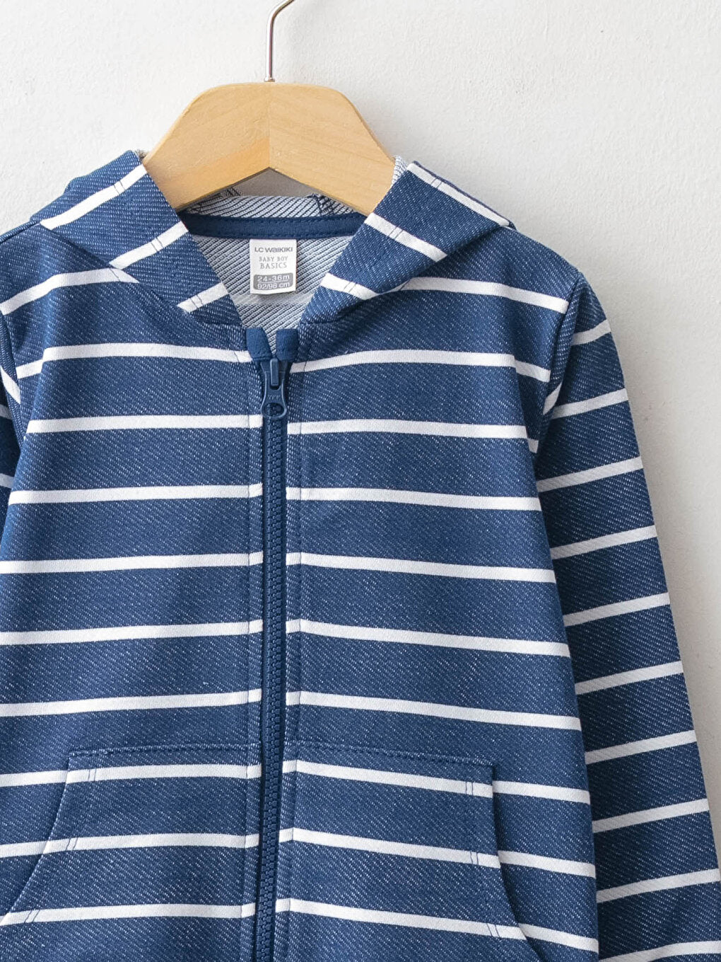 Hooded Long Sleeve Striped Baby Boy Zippered Baby Boy Sweatshirt