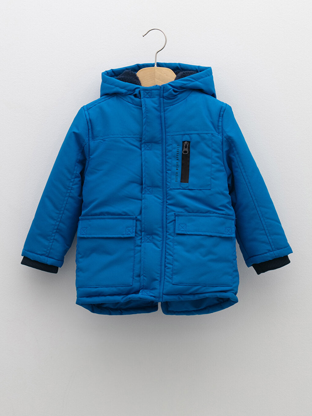 Hooded Basic Long Sleeve Baby Boy Coat