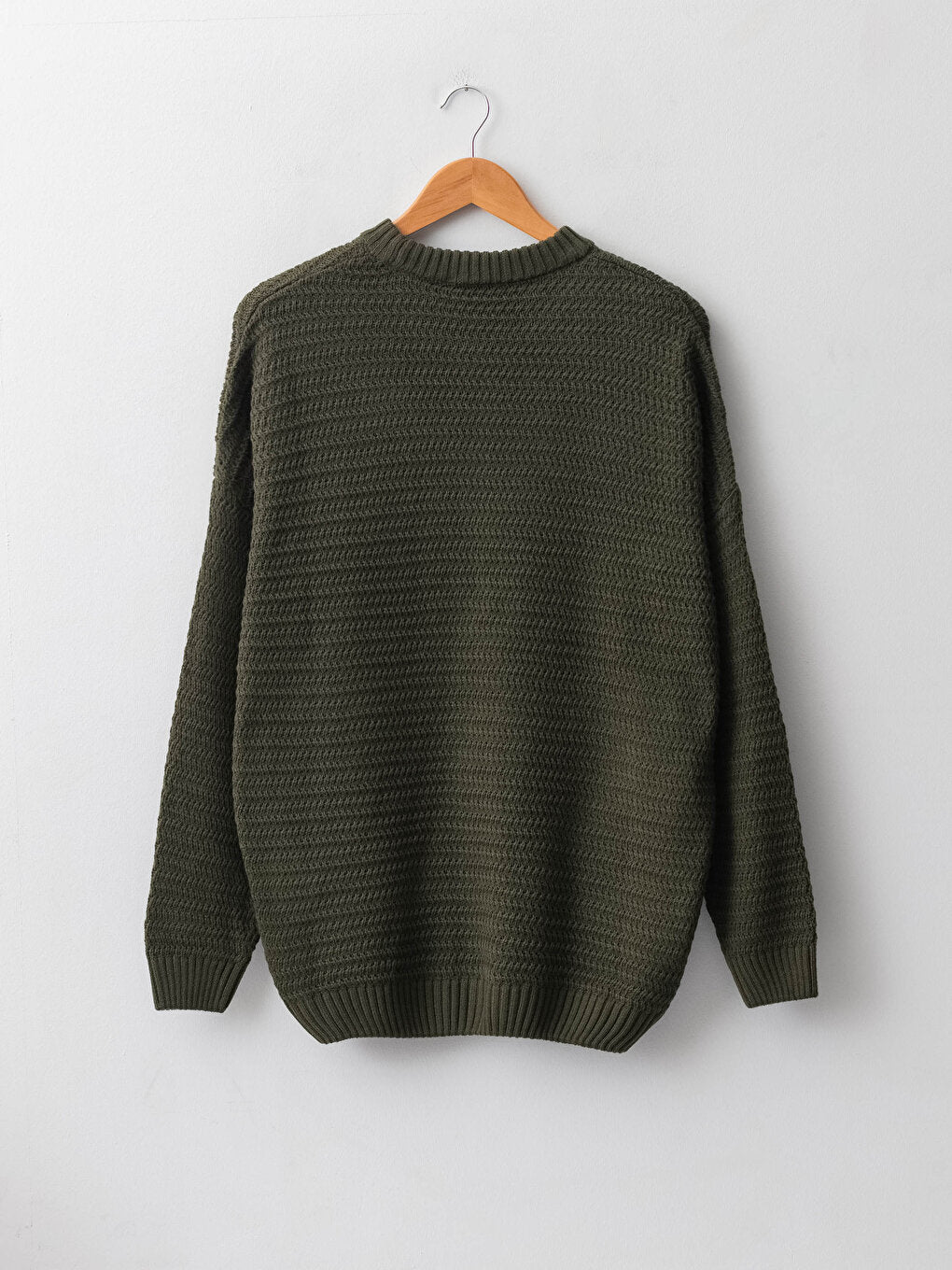 Crew Neck Long Sleeve Thick Men's Knitwear Sweater