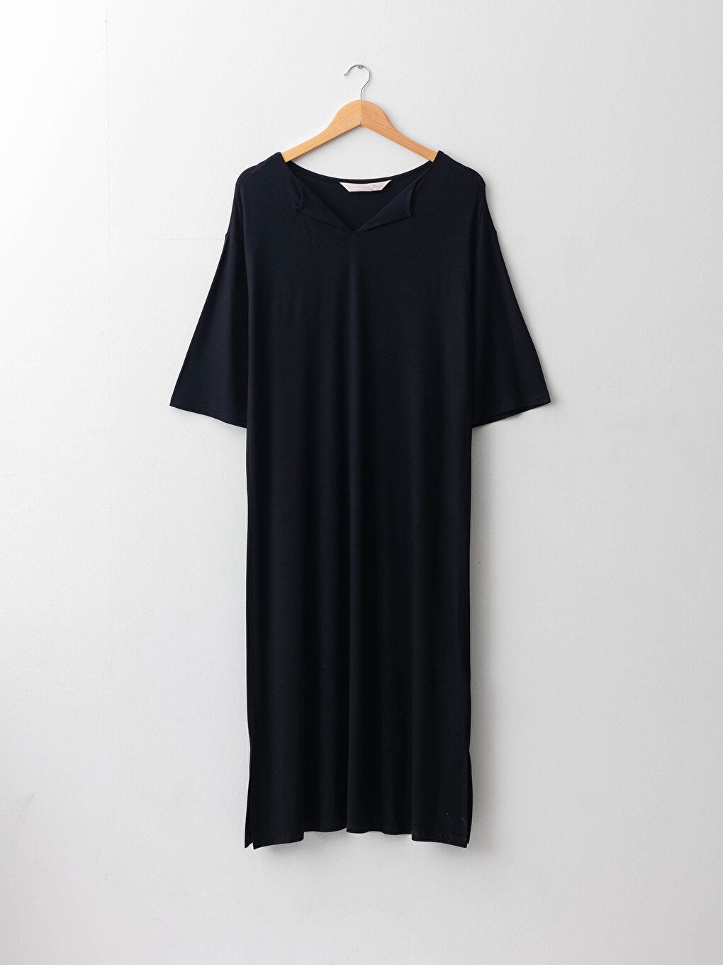 V-Neck Straight Short Sleeve Viscose Women's Nightgown