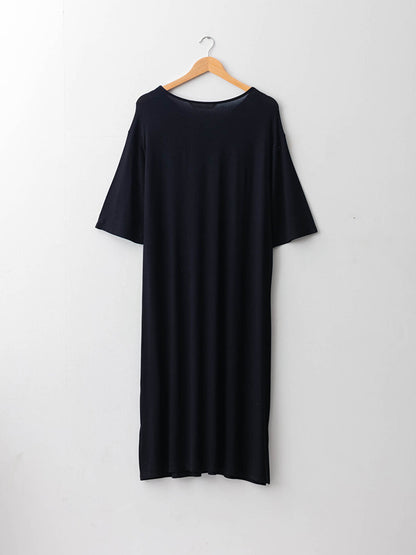 V-Neck Straight Short Sleeve Viscose Women's Nightgown