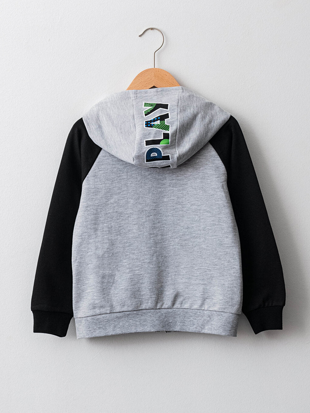 Hooded Printed Long Sleeve Boy's Zipper Sweatshirt