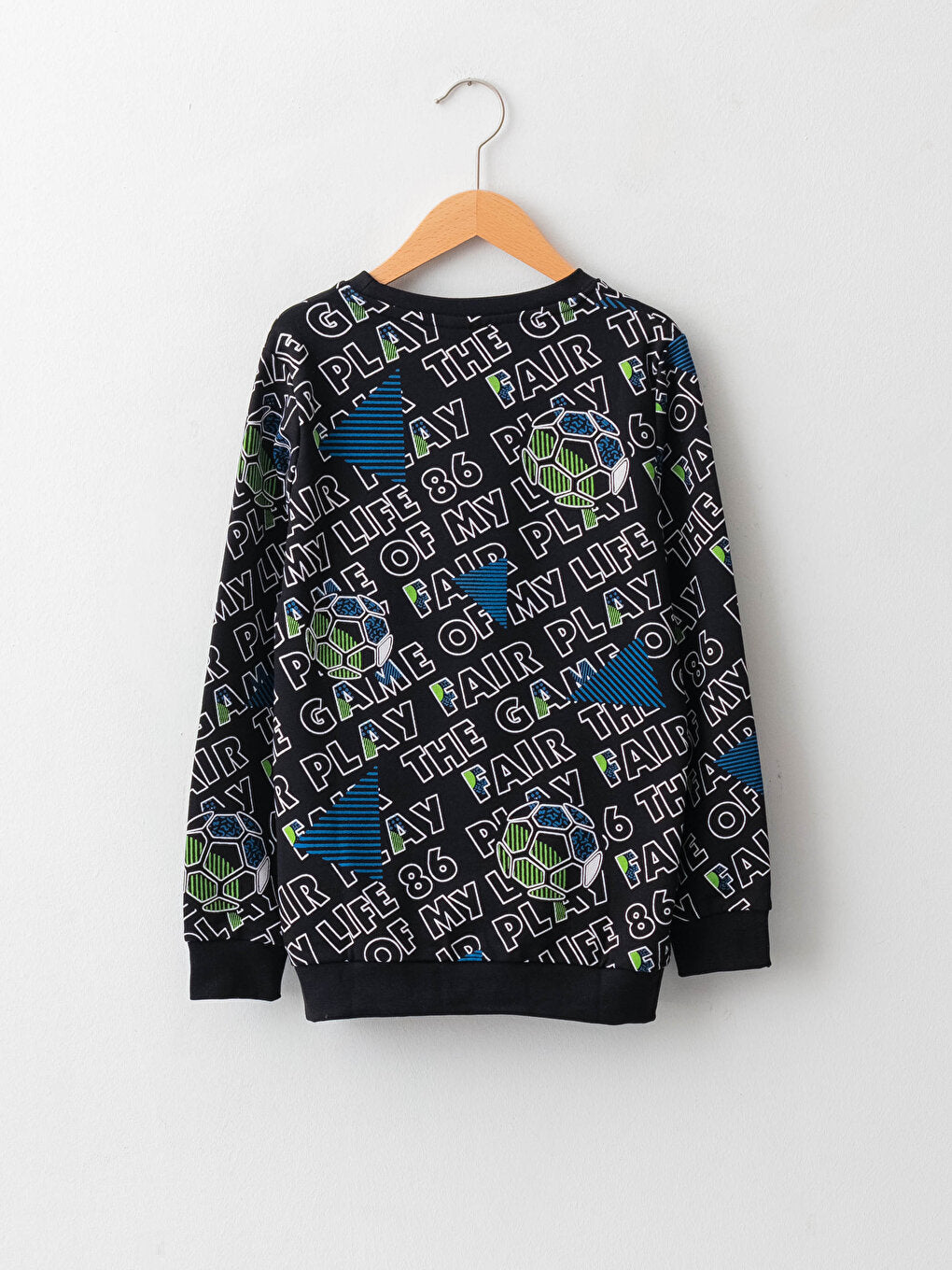 Crew Neck Printed Long Sleeve Boy's Sweatshirt