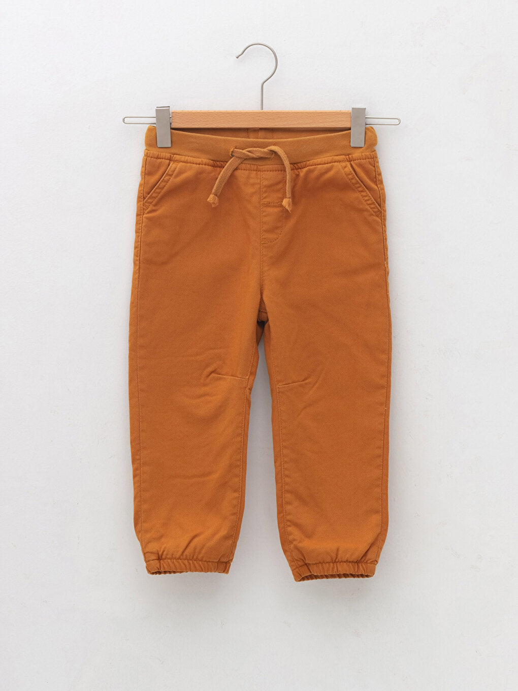 Basic Gabardine Baby Boy Trousers with Ribbed Waist