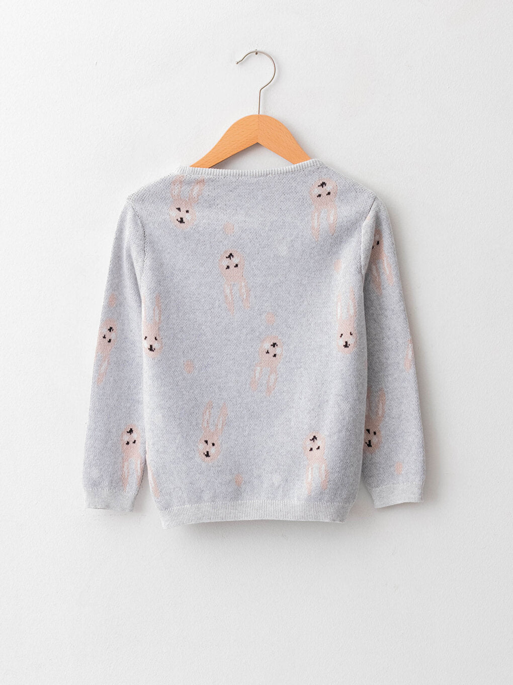 Crew Neck Patterned Long Sleeve Girl's Knitwear Sweater