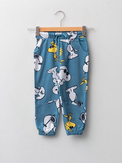 Elastic Waist Snoopy Printed Baby Boy Jogger Sweatpants