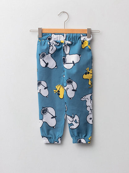 Elastic Waist Snoopy Printed Baby Boy Jogger Sweatpants