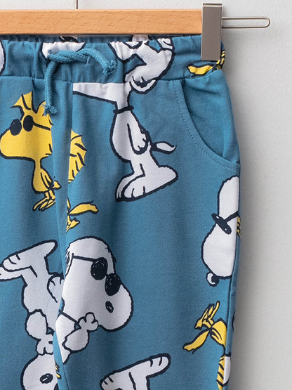 Elastic Waist Snoopy Printed Baby Boy Jogger Sweatpants