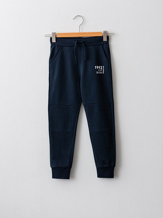 Printed Boys' Jogger Sweatpants with Elastic Waist