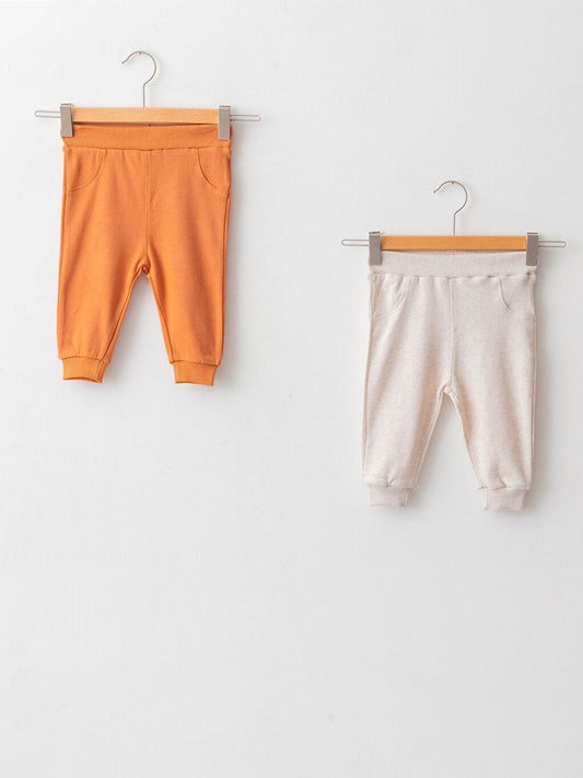 Elastic Waist Cotton Baby Boy Trousers 2-pack