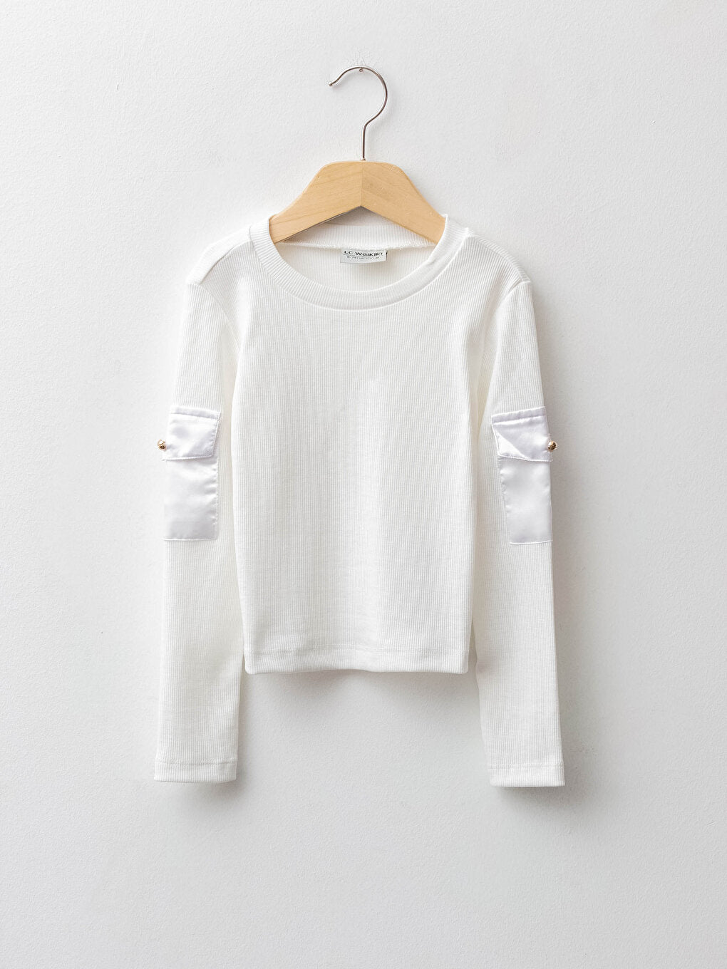 Crew Neck Basic Long Sleeve Girl's T-Shirt