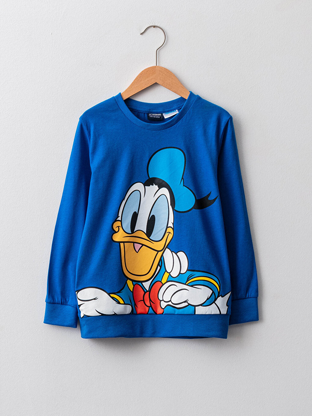 Crew Neck Donald Duck Printed Long Sleeve Boy's Sweatshirt