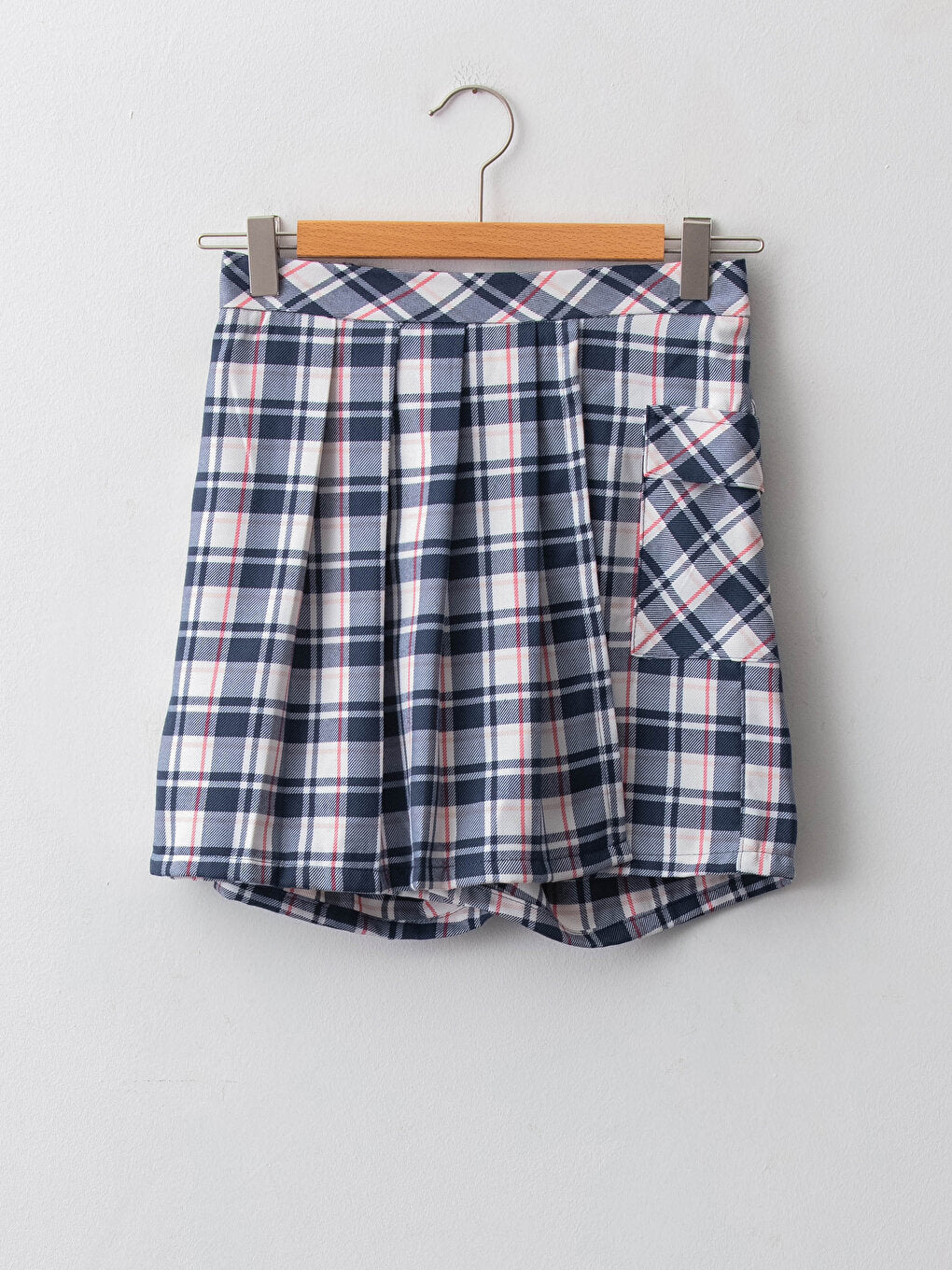 Plaid Gabardine Girl's Shorts Skirt