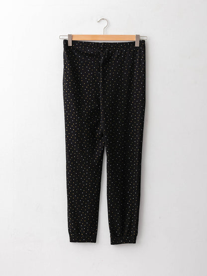 Polka Dot Women's Pajama Bottoms with Elastic Waist