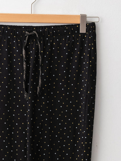 Polka Dot Women's Pajama Bottoms with Elastic Waist