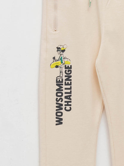 Printed Boys' Jogger Sweatpants with Elastic Waist