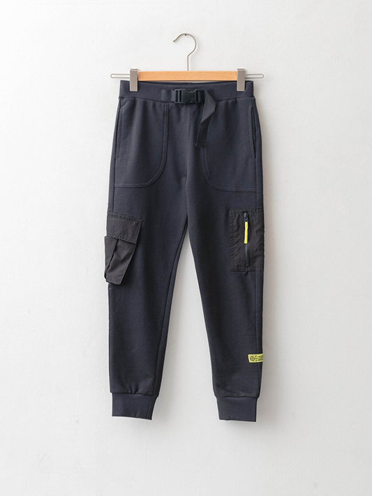 Boys' Cargo Sweatpants with Elastic Waist