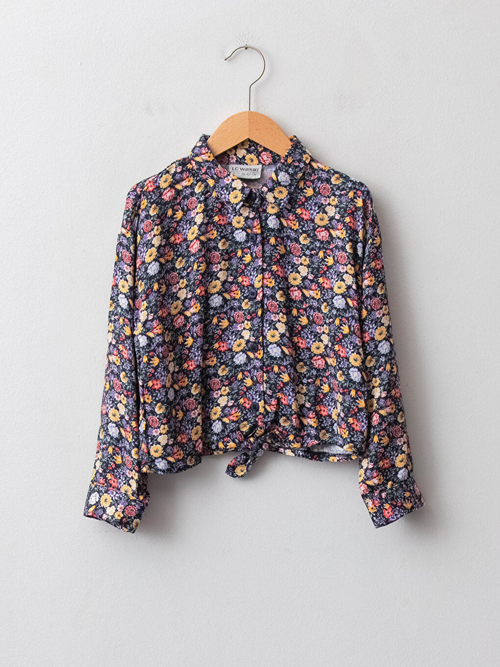 Patterned Long Sleeve Viscose Girls' Shirt