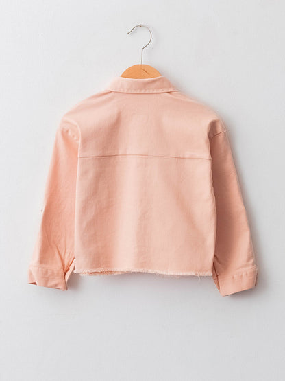 Basic Long Sleeve Gabardine Girl's Shirt