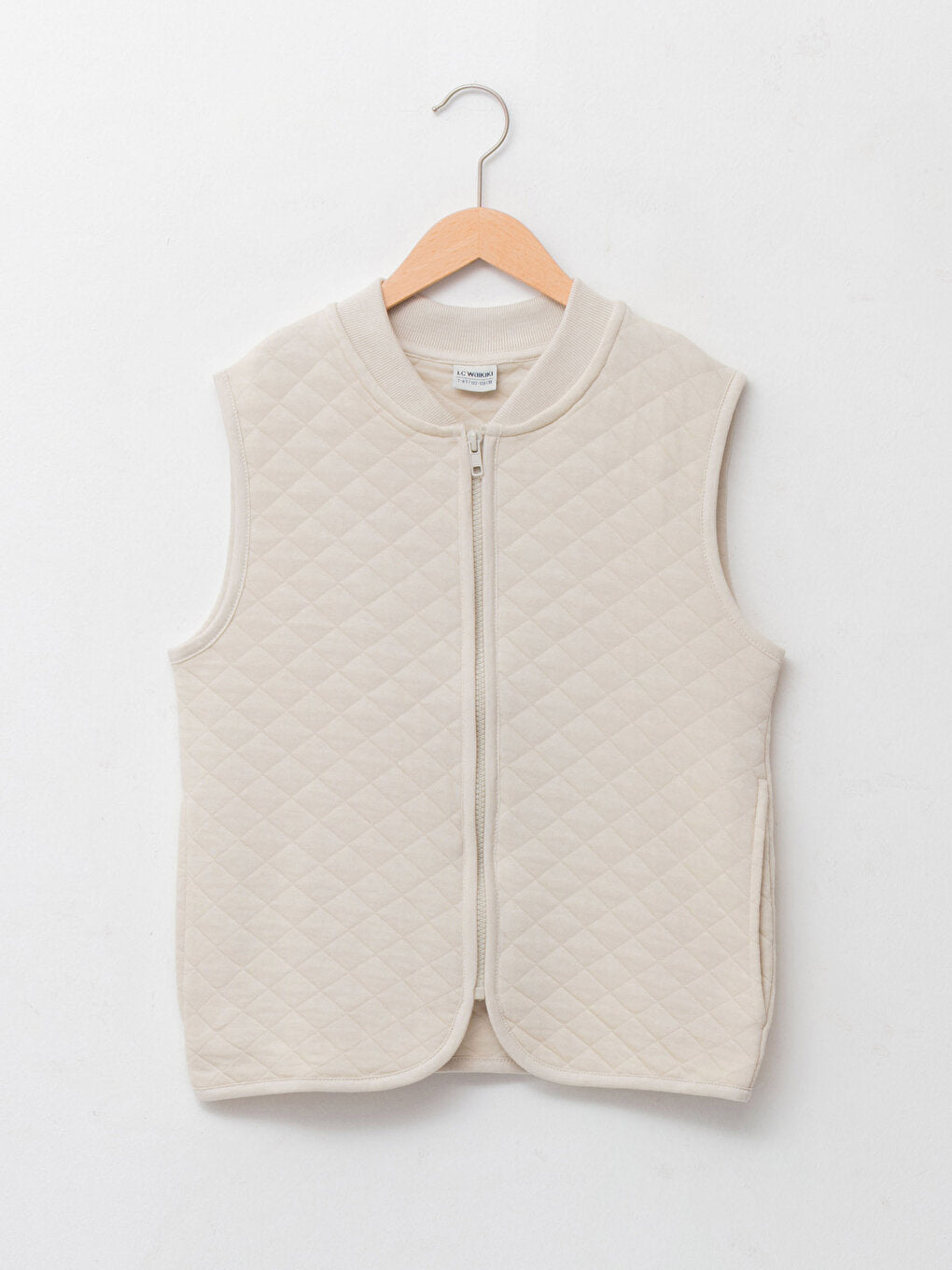 Crew Neck Quilted Patterned Boy's Vest