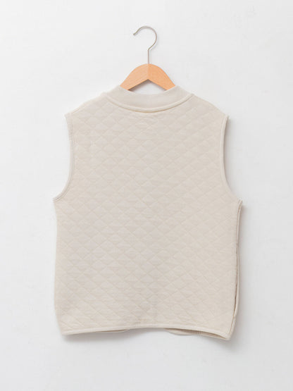 Crew Neck Quilted Patterned Boy's Vest