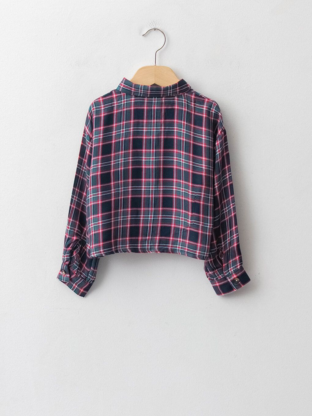 Plaid Long Sleeve Viscose Girls' Shirt