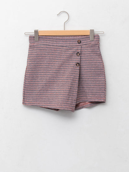 Button Detailed Girl's Shorts Skirt