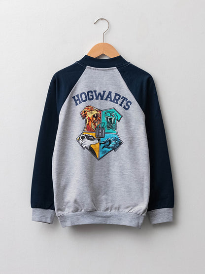 Crew Neck Harry Potter Printed Long Sleeve Boy Cardigan