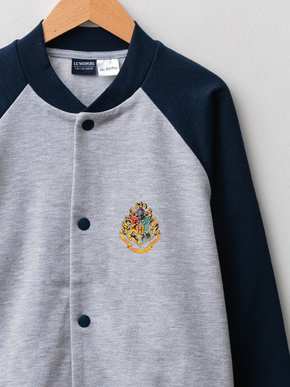 Crew Neck Harry Potter Printed Long Sleeve Boy Cardigan