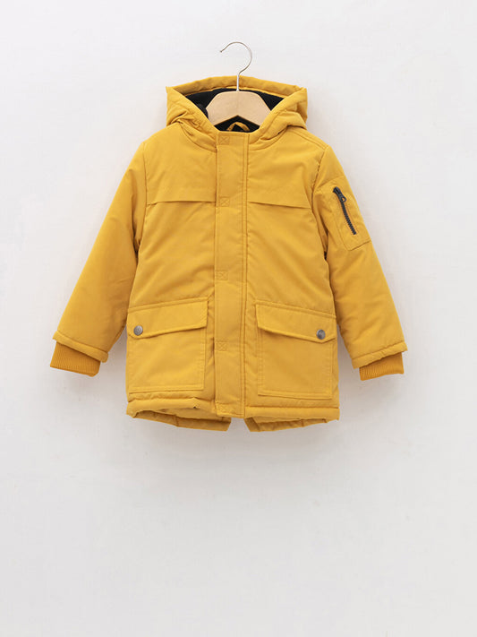 Hooded Basic Long Sleeve Baby Boy Coat