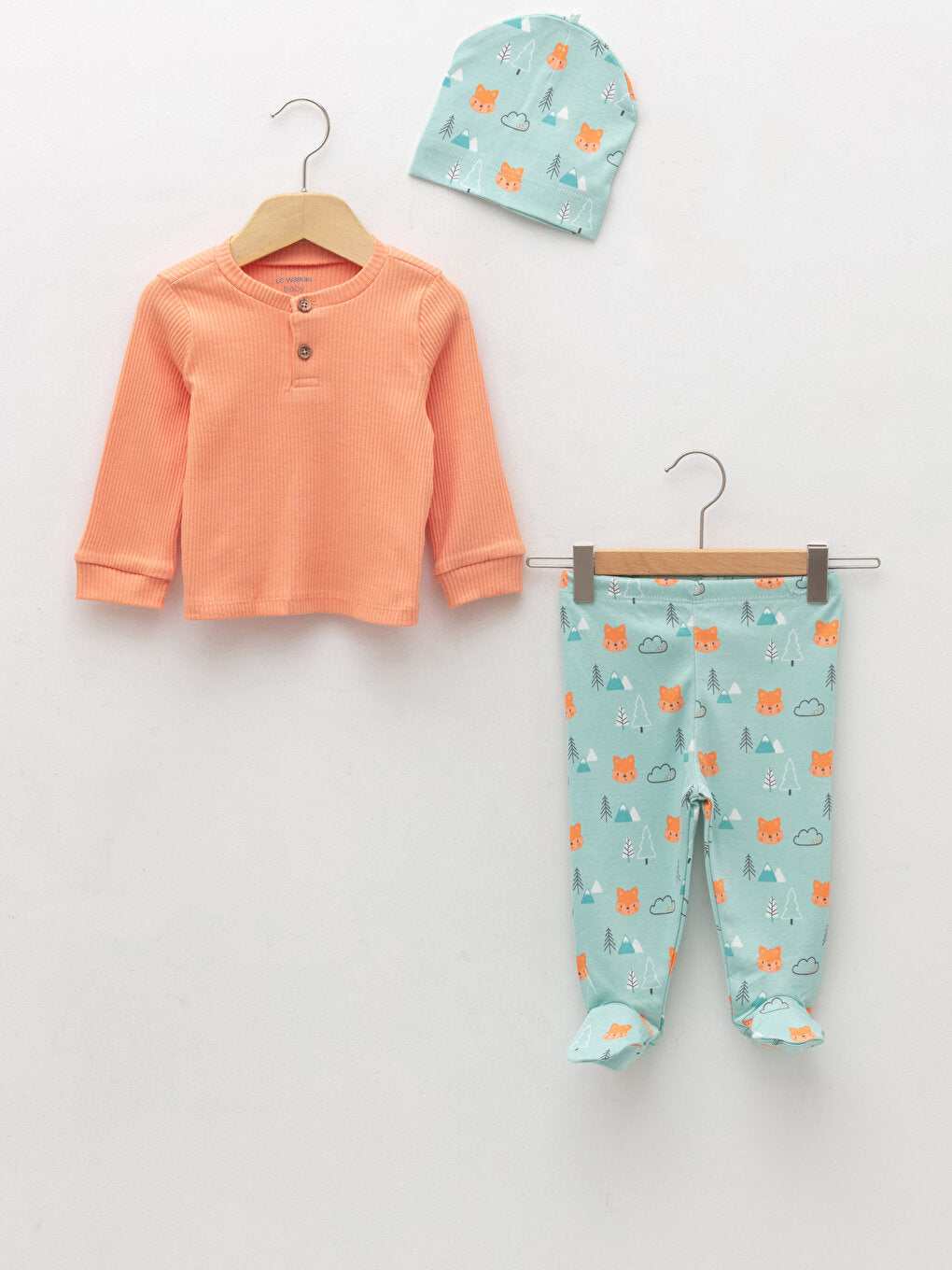 Crew Neck Long Sleeve Printed Baby Boy 3-Piece Set