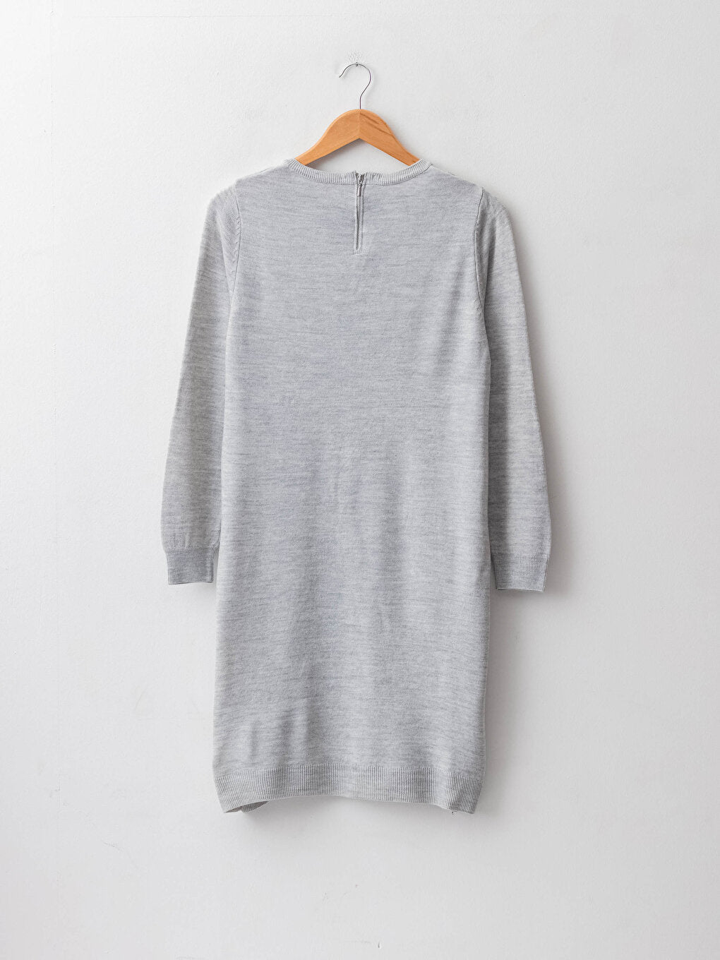 Crew Neck Plain Long Sleeve Women's Knitwear Tunic