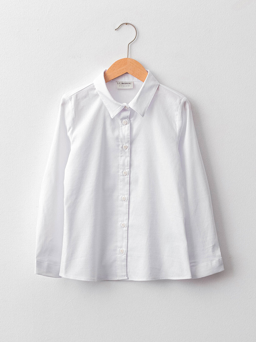 Basic Long Sleeve Poplin Girl's Shirt