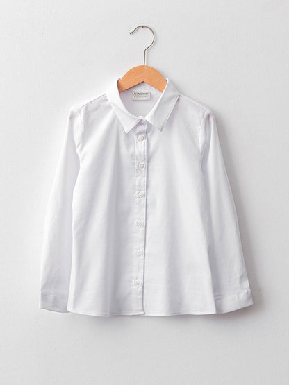 Basic Long Sleeve Poplin Girl's Shirt