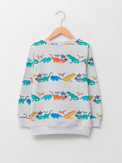 Crew Neck Printed Long Sleeve Boy's Sweatshirt