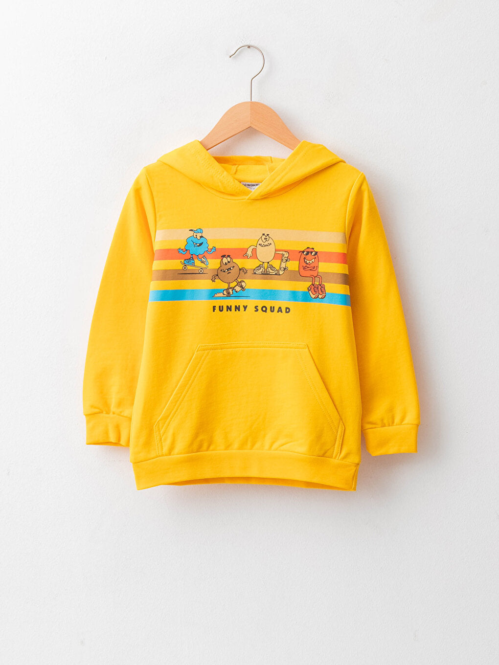 Hooded Printed Long Sleeve Boy's Sweatshirt