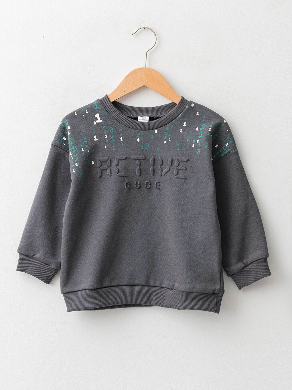 Crew Neck Long Sleeve Printed Baby Boy Sweatshirt