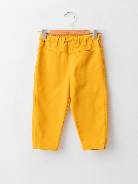 Basic Baby Boy Trousers with Elastic Waist